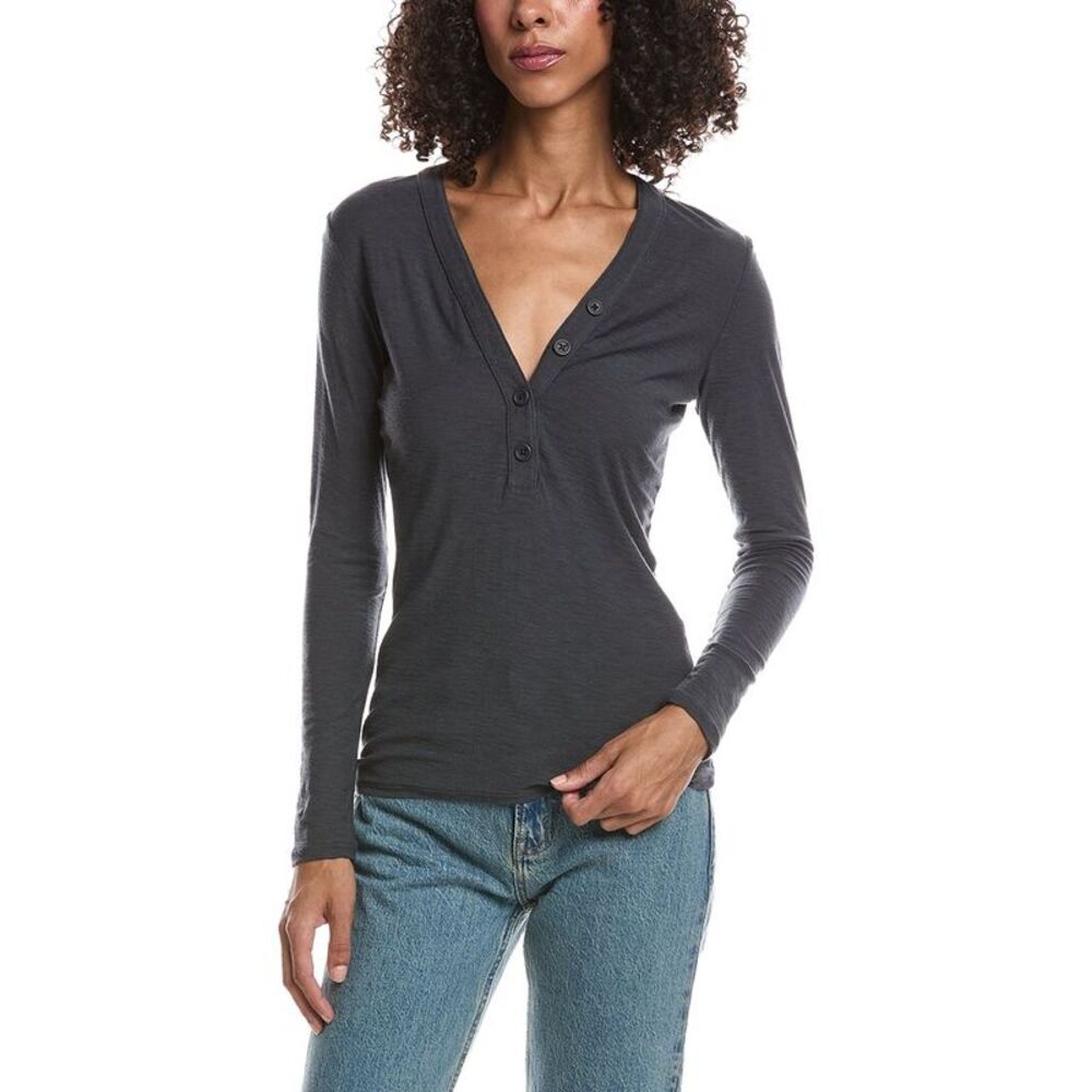 James Perse Womens Henley Top